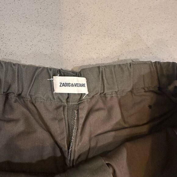 Zadig & Voltaire Pomelo Rip Stop Gray, Black Stripe Chino Women's Pants size 40 - Picture 7 of 12